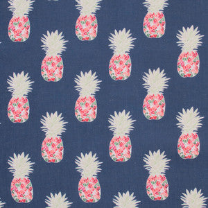 Happy Pineapple Navy by Carole Designer Fabric