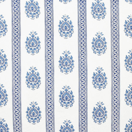 Road To Royalty Sapphire by Carole Designer Fabric Artisan 54% Linen, 46% Cotton INDIA 7,000 Martindale Circular Rubs 7" V, 17 3/8" H 54" - Swanky Fabrics -