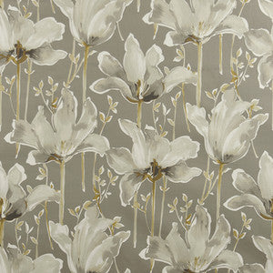 Lotus Blooms Grey by Carole Designer Fabric