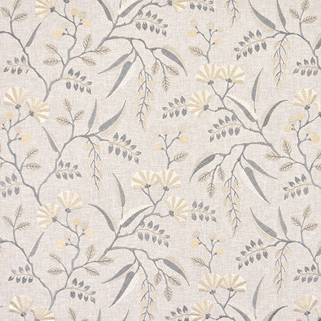 Maury Island Shadow by Carole Designer Fabric Moonstone 52% Cotton, 48% Polyester India 6,000 Wyzenbeek Double Rubs 18 3/8" V, 25 1/4" H 50.5" - Swanky Fabrics -