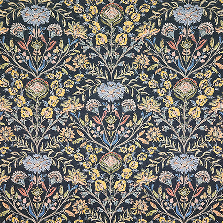 Unreal Navy by Carole Designer Fabric First Impressions 90% Cotton, 10% Linen Pakistan 27" V, 13 1/2" H HD 54" - Swanky Fabrics -