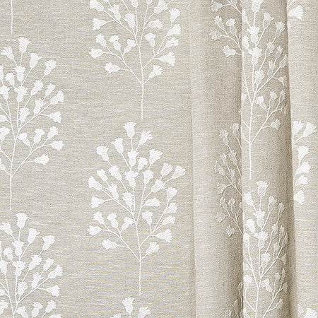 Act Of Kindness Natural by Carole Designer Fabric Perfect Balance Base: 36% Ctn,35% Linen,17% Visc,12% Poly. Embr: 50% Visc,50% Ctn India N/A 9 1/2" V, 6 1/4" H HD 52" - Swanky Fabrics -