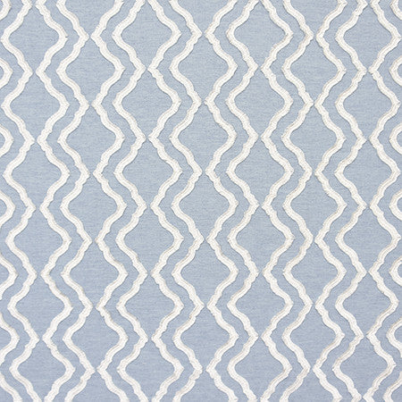 Follow Me Chambray by Carole Designer Fabric Bluebell 51% Recycled Polyester, 30% Polyester, 12% Cotton, 7% Linen India 28,500 Wyzenbeek Double Rubs 4 1/2" V, 7 3/4" H HD 54" - Swanky Fabrics -