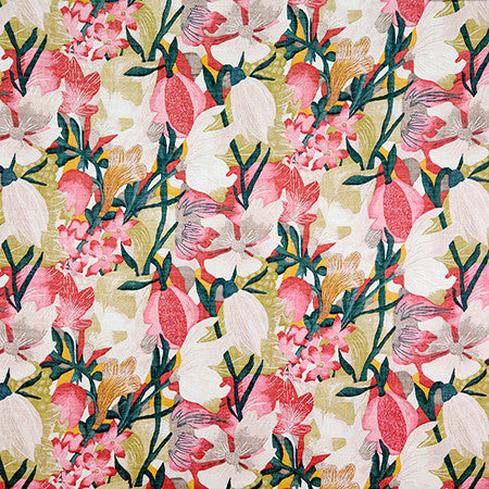 Juanita Watermelon by Carole Designer Fabric First Impressions 55% Linen, 45% Viscose-Washed UK 17 1/2" V, 18" H HD 55" - Swanky Fabrics -