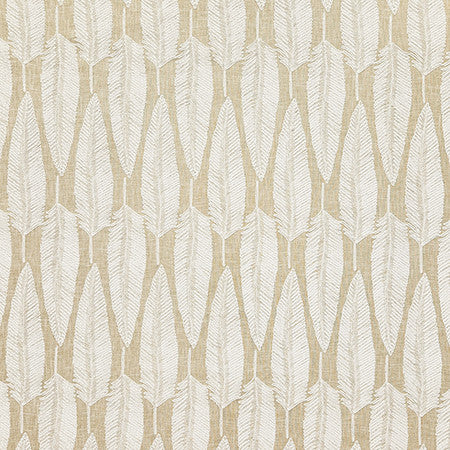 Lucky Feather Cloud by Carole Designer Fabric Earth & Stone Base: 70% Polyester, 30% Cotton. Embr: 100% Polyester India 9 1/4" V, 3 3/4" H 54" - Swanky Fabrics -