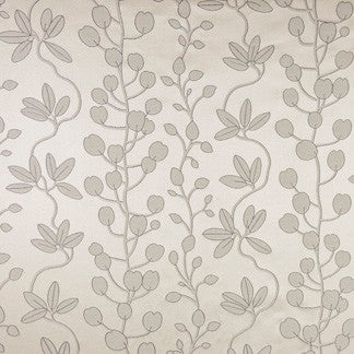Kalani Gray Mist by Carole Designer Fabric Alabaster Allure 74% Polyester, 26% Rayon Woven In USA Passes 21,000 Double Rubs Wyzenbeek 28" V, 28 5/8" H 58" - Swanky Fabrics -