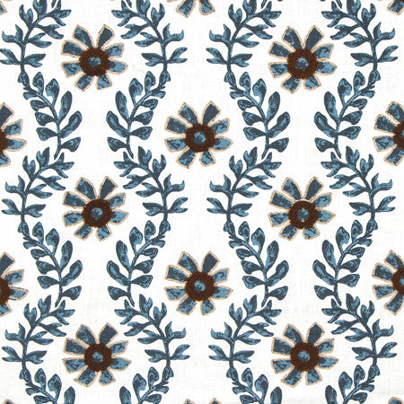 Kylie Navy by Carole Designer Fabric Making Waves Base: 100% Cotton Embr: 50% Acrylic, 50% Viscose N/A 7 1/2" V, 10 1/2" H 54" - Swanky Fabrics -