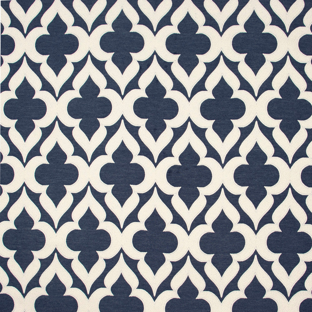 Dobbs Ferry Cobalt by Carole Designer Fabric Blue Forest 62% Polyester, 31% Cotton Turkey N/A Horizontal: 7 and Vertical: 1375 58 - Swanky Fabrics -
