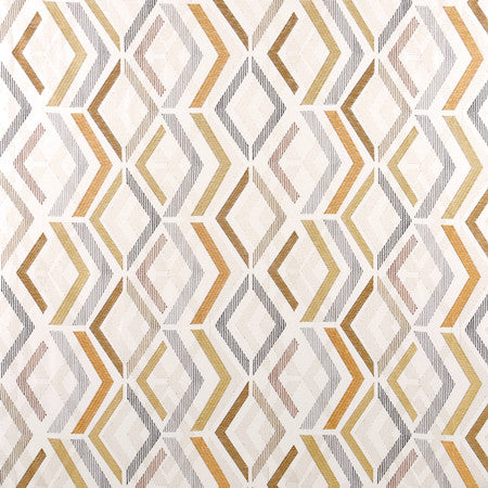 On The Angle Saffron by Carole Designer Fabric Muse 33% Viscose, 27% Poly, 27% Linen, 13% Rayon China 15 1/2" V, 18" H 54" - Swanky Fabrics -