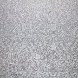 Great Things Titanium by Carole Designer Fabric Frosted Glass 100% Polyester India N/A </p><p>Repeat: 26" V, 12 3/4" H 52" - Swanky Fabrics -