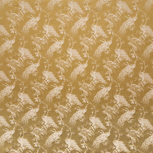 Roaming Peacock Wheat by Carole Designer Fabric