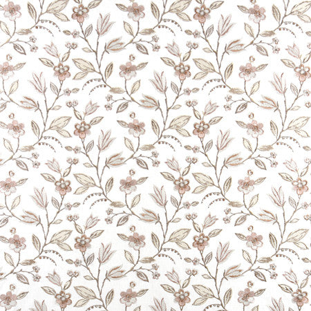Bloom Away Blush by Carole Designer Fabric From The Heart 58% Cotton, 42% Polyester India 12,000 Wyzenbeek Double Rubs 12 1/2" V, 13 1/8" H 52.25" - Swanky Fabrics -