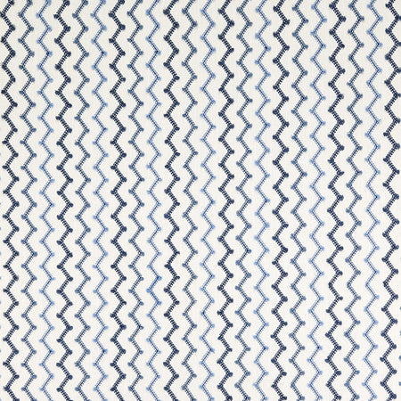 Dont Stress Porcelain Blue by Carole Designer Fabric Oasis Base: 100% Polyester Embr: 100% Cotton India 2" V, 4 1/2" H 54.75" - Swanky Fabrics -