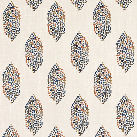 Confetti Party Cognac by Carole Designer Fabric Harvest 36% Polyester, 26% Cotton, 22% Viscose, 16% Linen China 11 3/4" V, 8 1/2" H 52" - Swanky Fabrics -