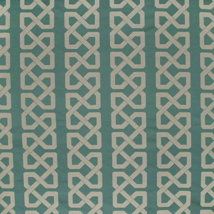 Grand Cable Laurel by Carole Designer Fabric Emerald Ocean 100% Polyester India N/A Horizontal: 9125 and Vertical: 85 54 - Swanky Fabrics -