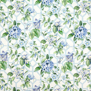 Bird Trellis Serene Sky by Carole Designer Fabric