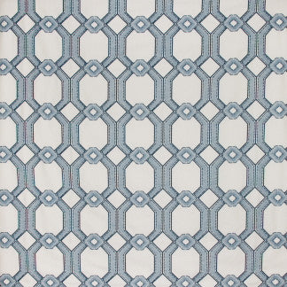 Graceful Gate Delft by Carole Designer Fabric French Navy 100% Polyester India N/A </p><p>Repeat: 6 1/2" V, 6 3/4" H 54" - Swanky Fabrics -