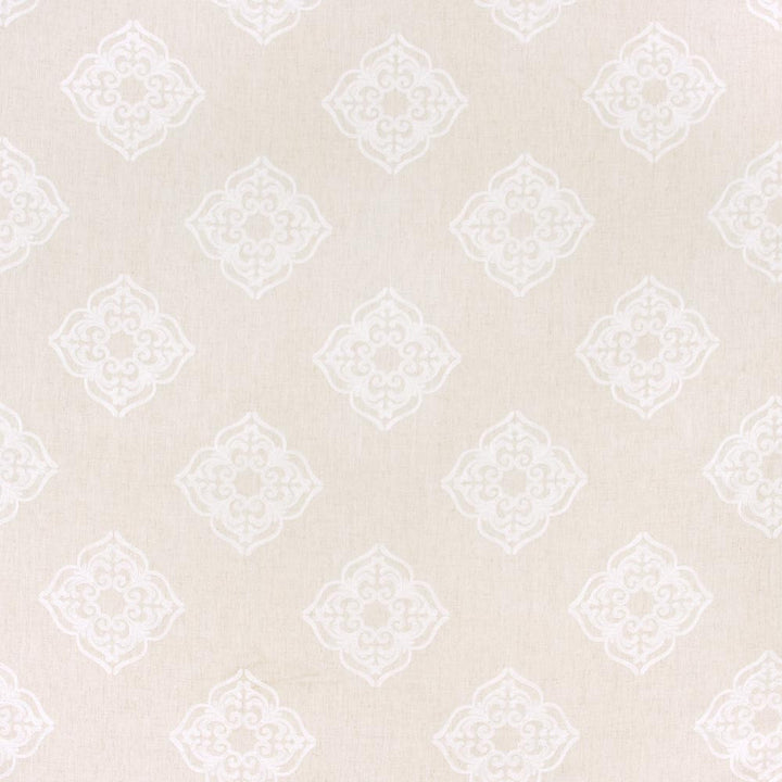 Parlor Games White by Carole Designer Fabric Coconut Cream 95% Polyester, 5% Linen China N/A Horizontal: 1175 and Vertical: 1175 54 - Swanky Fabrics -