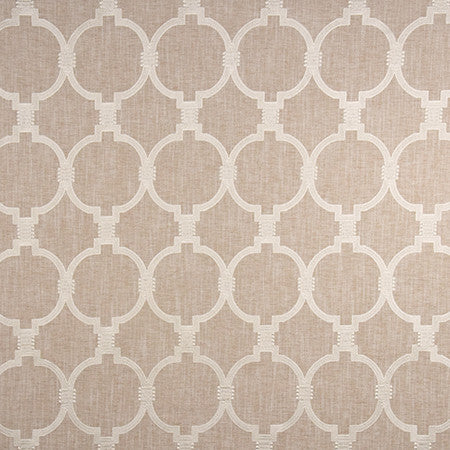 Bridges Connect Oyster by Carole Designer Fabric Well-Traveled 82% Polyester, 11% Cotton, 7% Linen India 15,000 Wyzenbeek Double Rubs 9 1/8" V, 6 3/4" H 52" - Swanky Fabrics -