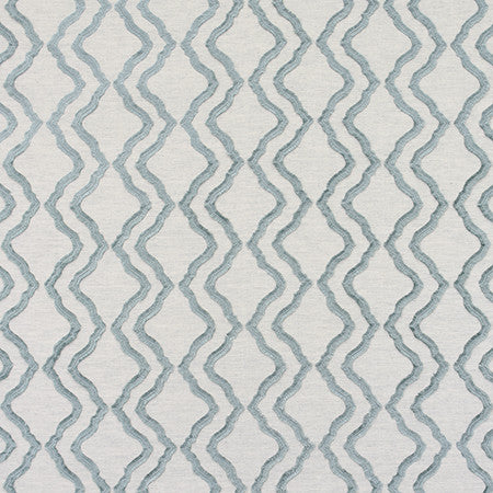 Follow Me Glacier by Carole Designer Fabric Bluebell 51% Recycled Polyester, 30% Polyester, 12% Cotton, 7% Linen India 4 1/2" V, 7 3/4" H HD 54" - Swanky Fabrics -