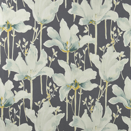 Lotus Blooms Navy by Carole Designer Fabric Muse 100% Cotton India 50,000 Wyzenbeek Double Rubs </p><p>Repeat: 24" V, 27" H 54" - Swanky Fabrics -
