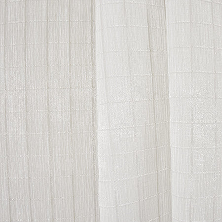 Square One White by Carole Designer Fabric Sheer Luxury 66% Cotton, 34% Polyester INDIA 1 1/4" V, 1 3/8" H 116" - Swanky Fabrics -