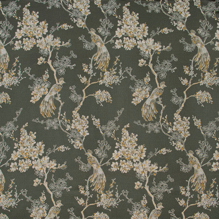 Bird In Waiting Graphite by Carole Designer Fabric Birch 63% Polyester, 37% Viscose India N/A 20 5/8" V, 13 1/2" H 51" - Swanky Fabrics -