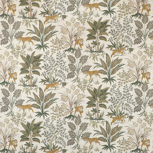 Tiger Hunt Ecru by Carole Designer Fabric