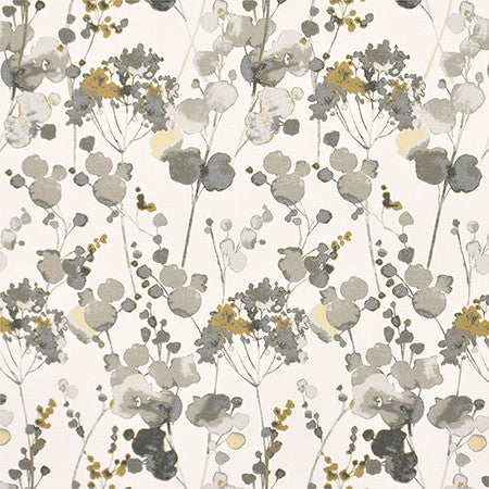 Escape To Slate by Carole Designer Fabric Moonstone 100% Cotton India 27" V, 13 1/2" H HD 54" - Swanky Fabrics -