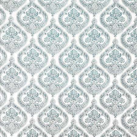 Adornment Spa by Carole Designer Fabric Misty Glen 100% Cotton Spain 13 1/2" V, 6 3/4" H HD 54"" - Swanky Fabrics -