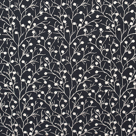 Never Regret Midnight by Carole Designer Fabric Moonstone 60% Cotton, 30% Polyester, 10% Linen India N/A 9 1/4" V, 8 1/2" H 51.5" - Swanky Fabrics -
