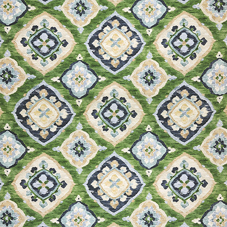 No Comparison Grass by Carole Designer Fabric Hidden Treasure 100% Cotton Spain 27" V, 13 1/2" H HD 54" - Swanky Fabrics -