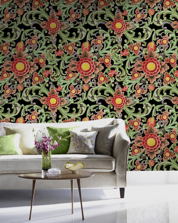 Floral Painting by Mind the Gap Designer Wallpaper PREMIUM DESIGNER WALLPAPER COLLECTION Non-woven Made in Europe Paste the wall 3 rolls x 20.5 x 3.25 yards - Swanky Fabrics -
