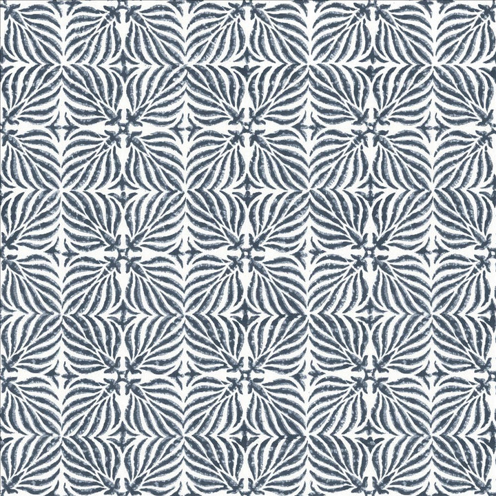 Floriata Blocks Lapis by Kasmir Designer Fabric 5125 90% Cotton 10% Linen INDIA Not Tested Horizontal: 6 inches and Vertical: 6 inches 54 - Swanky Fabrics -
