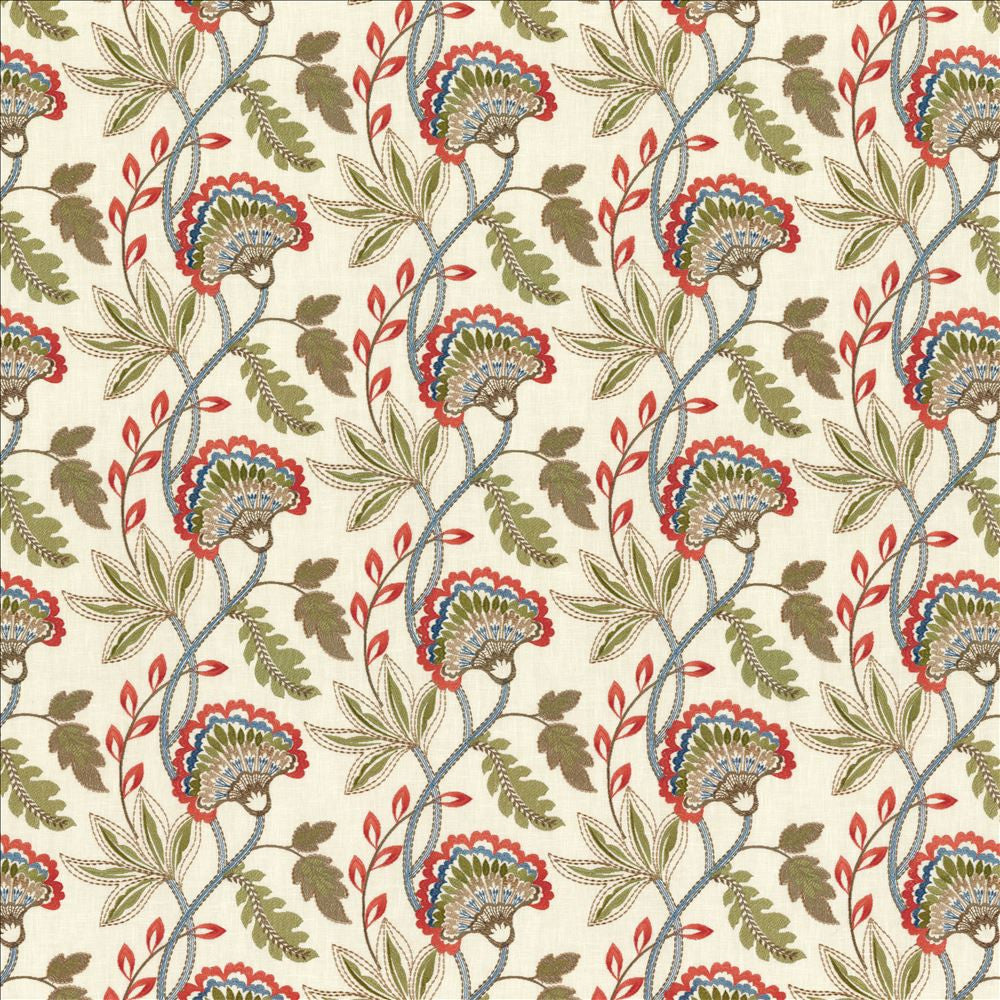 Flourishing Coral by Kasmir Designer Fabric 1468 73% Polyester
27% Cotton
 INDIA 40,000 Wyzenbeek Double Rubs </p><p>Repeat: Horizontal: 17 inches and Vertical: 9 3/8 inches 51 - Swanky Fabrics -