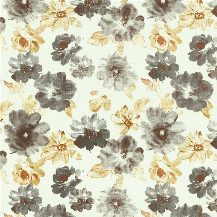 Flower Garden Burnt Orange  by Kasmir Designer Fabric 5155 91% Linen
9% Cotton
 CHINA 30,000 Martindale Cycles Horizontal: 24 6/8 inches and Vertical: 24 4/8 inches 55  - Swanky Fabrics -