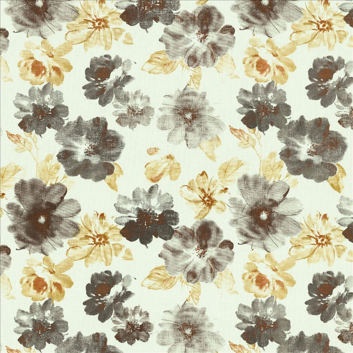 Flower Garden Burnt Orange by Kasmir Designer Fabric 5155 91% Linen 9% Cotton CHINA 30,000 Martindale Cycles Horizontal: 24 6/8 inches and Vertical: 24 4/8 inches 55 - Swanky Fabrics -