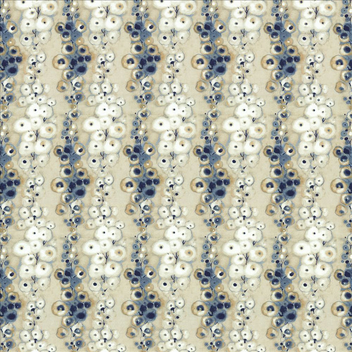Flowerdale Blue by Kasmir Designer Fabric See sample 100% Cotton
 INDIA 5,000 Wyzenbeek Double Rubs </p><p>Repeat: Horizontal: 6 6/8 inches and Vertical: 12 4/8 inches 54 - Swanky Fabrics -