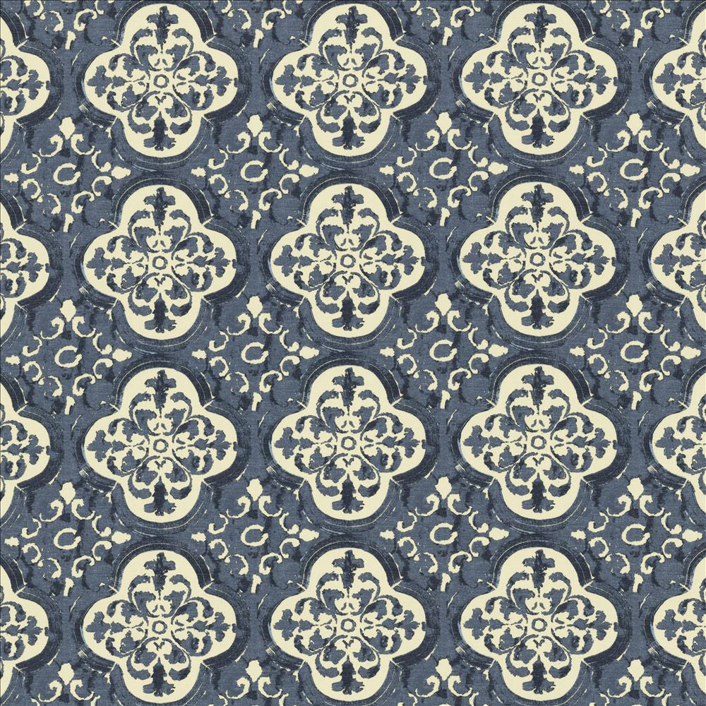 Foil Indigo by Kasmir Designer Fabric 5154 55% Linen 45% Cotton CHINA 15,000 Wyzenbeek Double Rubs Horizontal: 9 inches and Vertical: 9 inches 54 - Swanky Fabrics -
