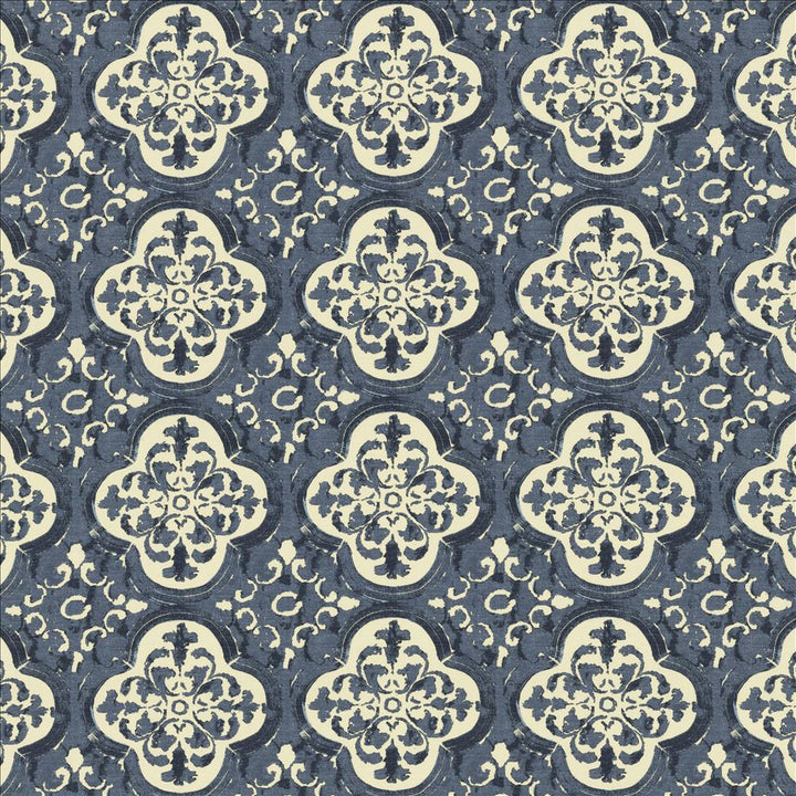 Foil Indigo by Kasmir Designer Fabric 5154 55% Linen 45% Cotton CHINA 15,000 Wyzenbeek Double Rubs Horizontal: 9 inches and Vertical: 9 inches 54 - Swanky Fabrics -