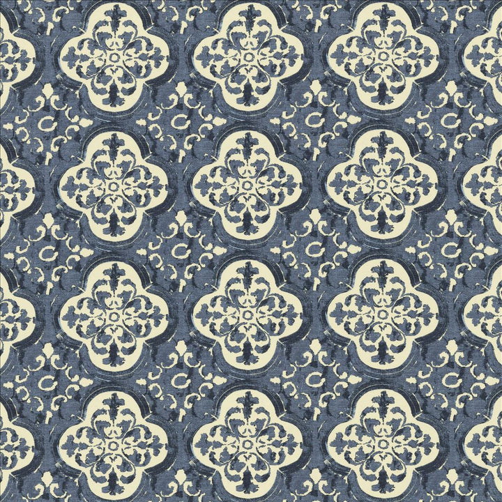 Foil Indigo by Kasmir Designer Fabric See sample 55% Linen
45% Cotton
 CHINA 15,000 Wyzenbeek Double Rubs </p><p>Repeat: Horizontal: 9 inches and Vertical: 9 inches 54 - Swanky Fabrics -