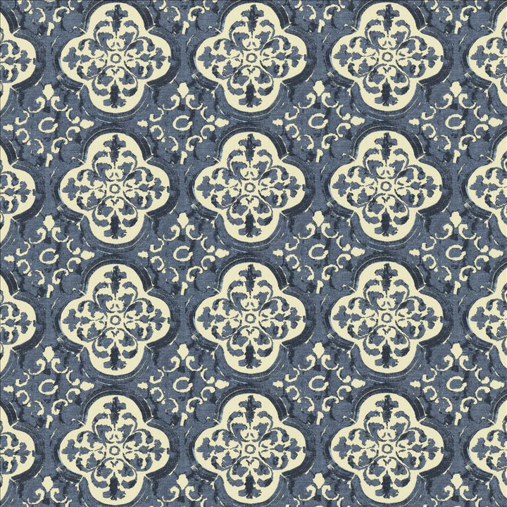 Foil Indigo by Kasmir Designer Fabric 5154 55% Linen
45% Cotton
 CHINA </p><p>Repeat: Horizontal: 9 inches and Vertical: 9 inches 54 - Swanky Fabrics -