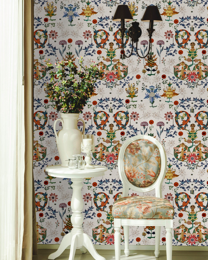 Transylvania Folk Wallpaper by Mind the Gap Designer Wallpaper THE WALLPAPER COLLECTABLES Textured Matte Made in Europe Paste the wall 3 rolls x 20.5 x 3.25 yards - Swanky Fabrics -