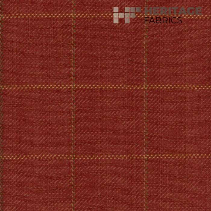 Frazier Terracotta by Heritage Designer Fabric - 100% Cotton India 30,000 Horizontal: 3" and Vertical: 3" 54" - Swanky Fabrics -