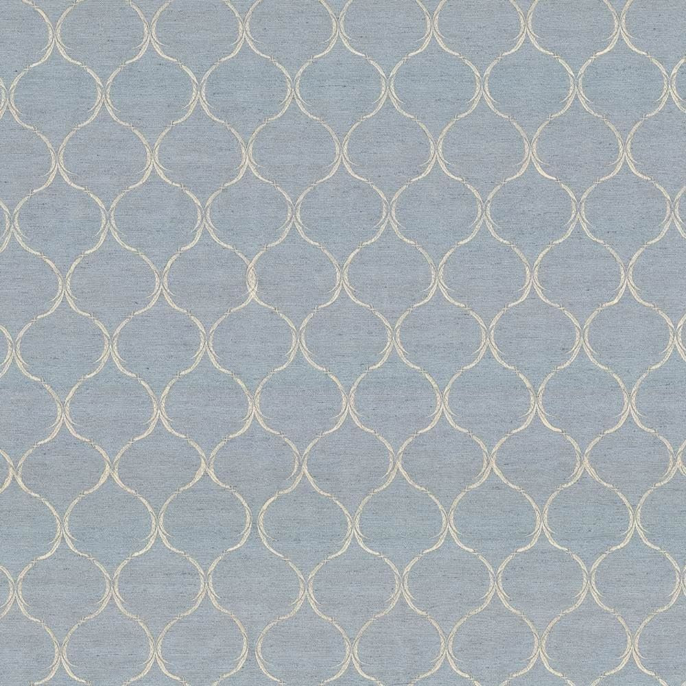 Gazebo Trellis Ice Blue by Kasmir Designer Fabric 5072 100% Polyester Embroidery 100% Polyester CHINA Not Tested Horizontal: 4 2/8 inches and Vertical: 5 6/8 inches 54 - 58 - Swanky Fabrics -