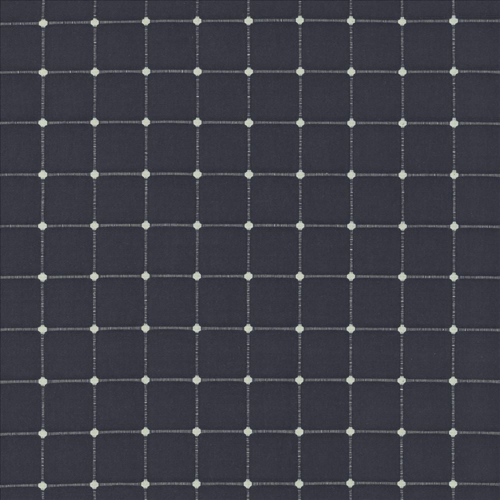 Geometry Indigo  by Kasmir Designer Fabric 5143 86% Cotton
14% Polyester
 INDIA 30,000 Wyzenbeek Double Rubs Horizontal: 1 6/8 inches and Vertical: 1 6/8 inches 54  - Swanky Fabrics -