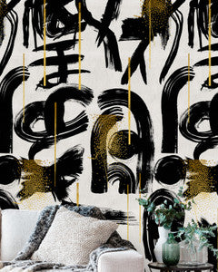 Mind The Gap Wallpaper GESTURAL ABSTRACTION White Wallpaper (WP20332)