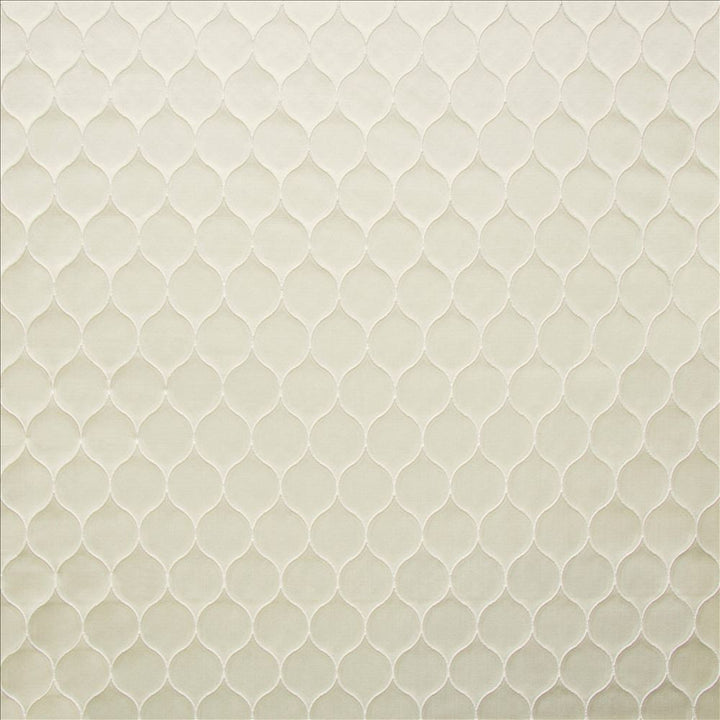 Glensheen White by Kasmir Designer Fabric See sample 100% Polyester
 INDIA Not Tested </p><p>Repeat: Horizontal: 1 1/8 inches and Vertical: 2 inches 54 - Swanky Fabrics -