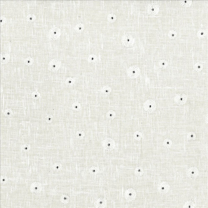 Glitz Eggshell by Kasmir Designer Fabric 1443 100% Linen Embroidery 100% Viscose CHINA Not Tested Horizontal: 10 6/8 inches and Vertical: 11 6/8 inches 57 - Swanky Fabrics -