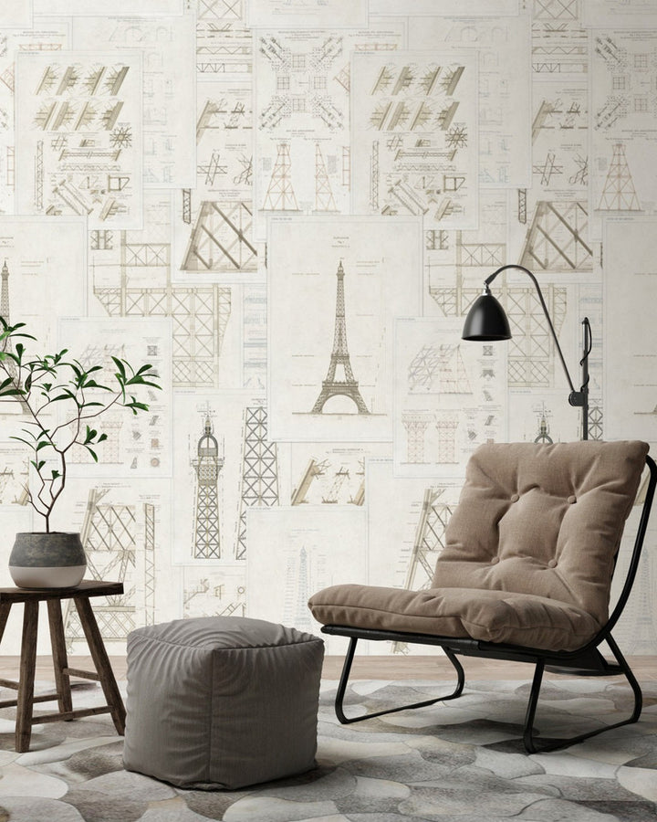 Mind The Gap Wallpaper GRAND EIFFEL Wallpaper (WP20217) | WP20217 | PREMIUM DESIGNER WALLPAPER COLLECTION | 3 rolls x 20.5 x 118.1 in | 0.52m / 20.5in | 3m / 118in | 4.65mp | 300cm / 118in | Brown, Taupe | Non-woven | 3-rolls in a box | Fabric Carolina | https://www.fabriccarolina.com/